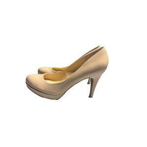 MARC‎ FISHER SYDNEY CLASSIC PLATFORM PUMP HEELS TAUPE 7M